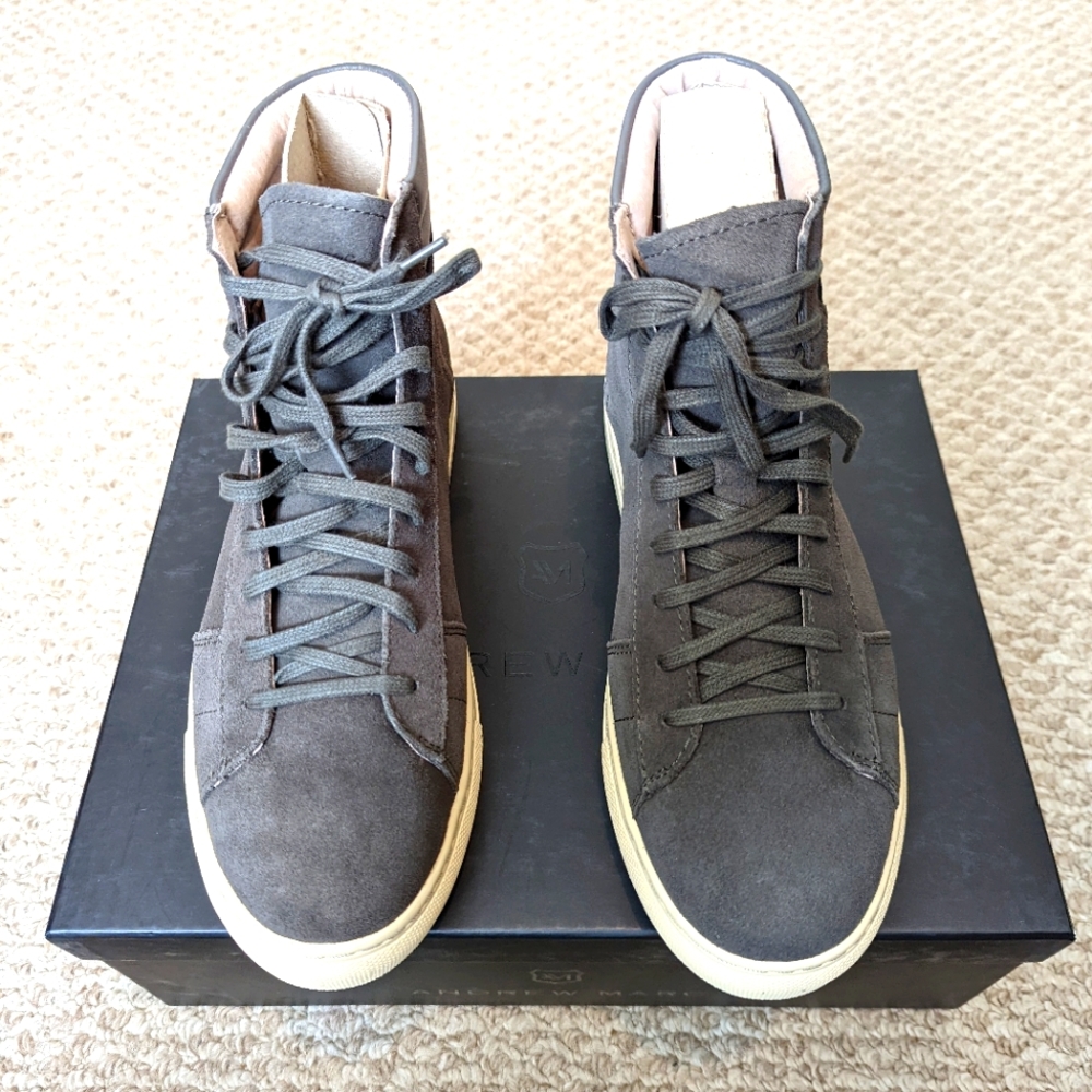 New Andrew Marc high top sneakers in grey suede